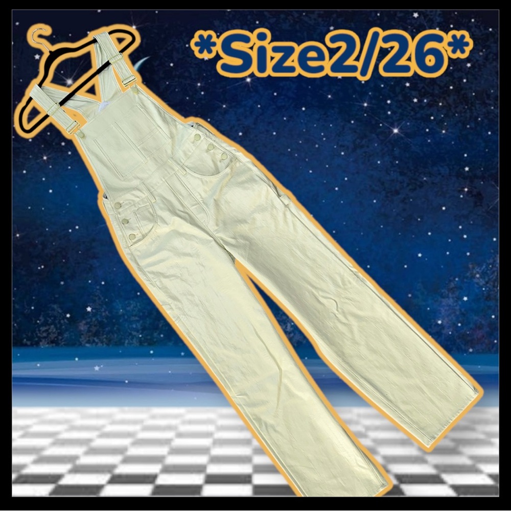 NWT: Good American - Better Than Leather Straight Leg Overalls (SIZE: 2/26)
